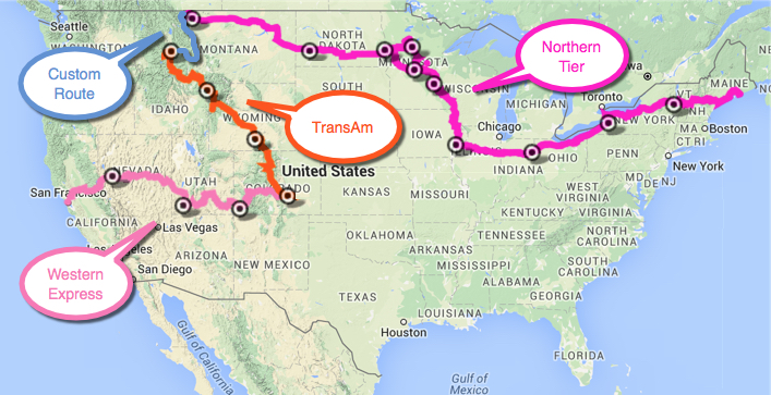 Updated TransAm Route